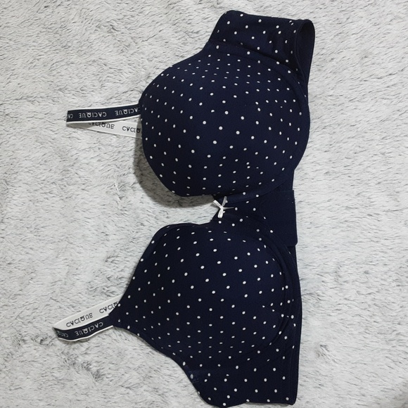 CACIQUE Size 46C Women's Navy Polka Dot Bra - Picture 4 of 10